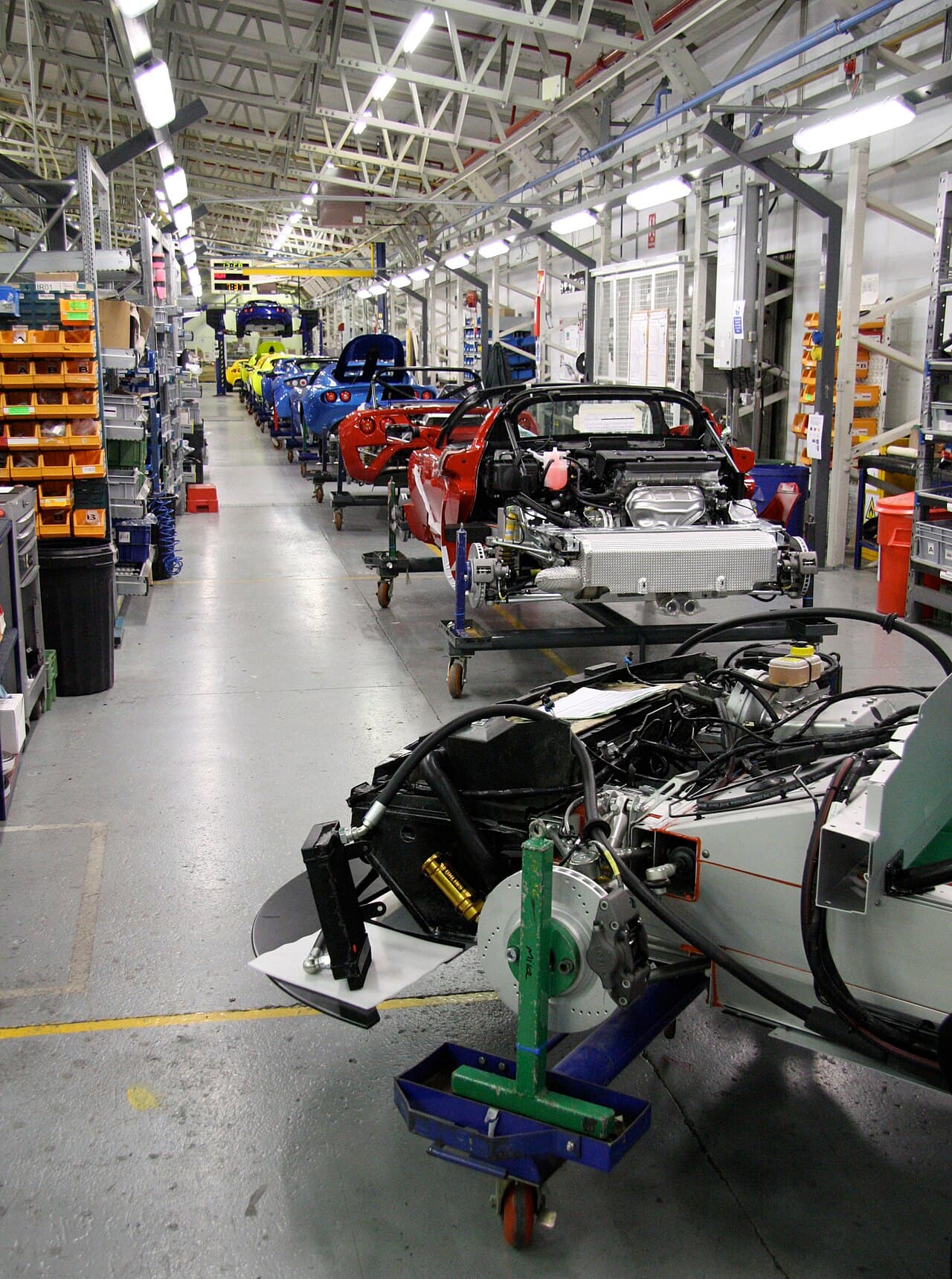 Chaîne d’assemblage automobile dans une usine