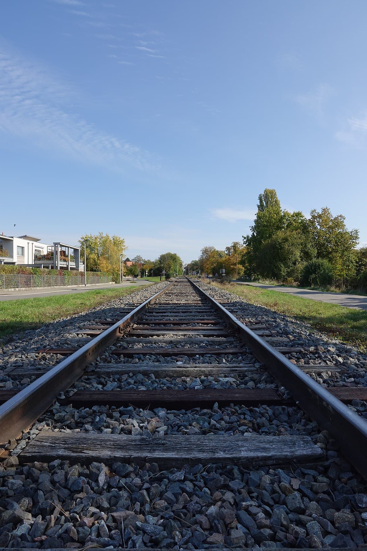 Voie ferrée vue au niveau des rails